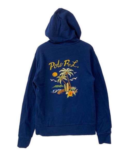 POLO RALPH LAUREN（ポロ・ラルフローレン）POLO RALPH LAUREN (ポロ・ラルフローレン) エンプロイダリーループバックフリースフーディ ネイビー サイズ:Sの古着・服飾アイテム