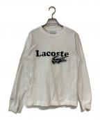 LACOSTEラコステ）の古着「鹿の子オーバーサイズプリント ロングスリーブTシャツ」｜ホワイト