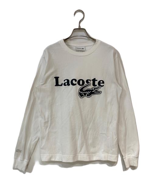 LACOSTE（ラコステ）LACOSTE (ラコステ) 鹿の子オーバーサイズプリント ロングスリーブTシャツ ホワイト サイズ:XSの古着・服飾アイテム