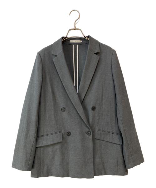 icB（アイシービー）icB (アイシービー) LooseWeave ダブルブレストジャケット グレー サイズ:4の古着・服飾アイテム