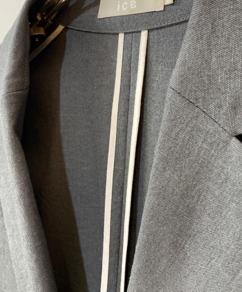 icB（アイシービー）icB (アイシービー) LooseWeave ダブルブレストジャケット グレー サイズ:4の古着・服飾アイテム