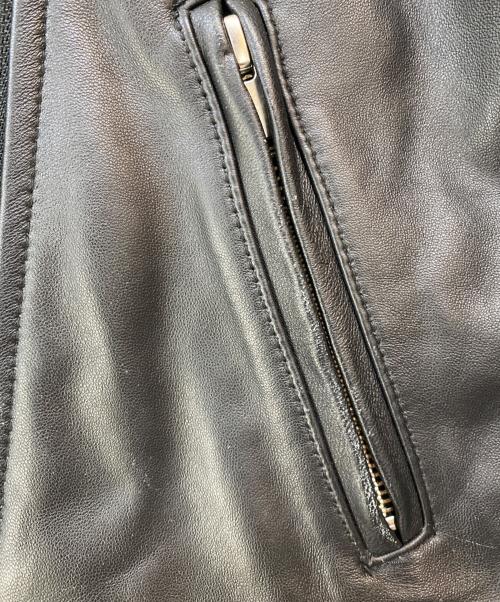 green label relaxing（グリーンレーベルリラクシング）green label relaxing (グリーンレーベルリラクシング) SHEEP レザー ノーカラー ジャケット ブラック サイズ:38の古着・服飾アイテム