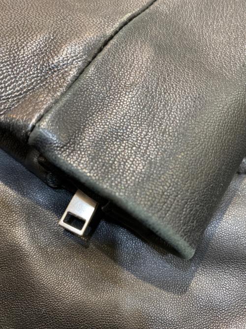 green label relaxing（グリーンレーベルリラクシング）green label relaxing (グリーンレーベルリラクシング) SHEEP レザー ノーカラー ジャケット ブラック サイズ:38の古着・服飾アイテム