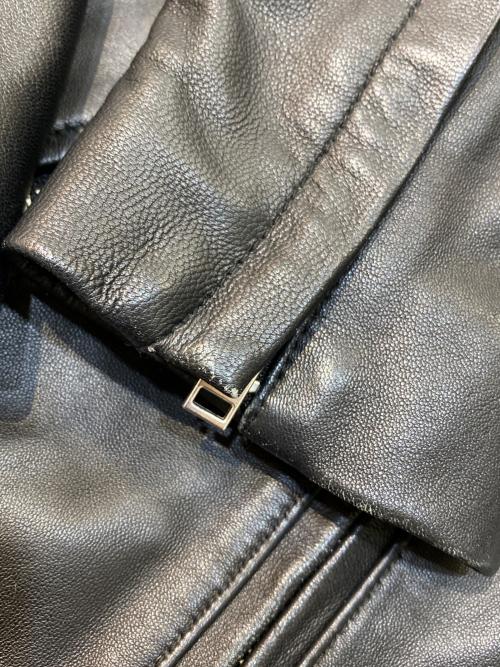 green label relaxing（グリーンレーベルリラクシング）green label relaxing (グリーンレーベルリラクシング) SHEEP レザー ノーカラー ジャケット ブラック サイズ:38の古着・服飾アイテム
