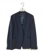 green label relaxingグリーンレーベルリラクシング）の古着「パウドレ ノーラペル ジャケット」｜ネイビー