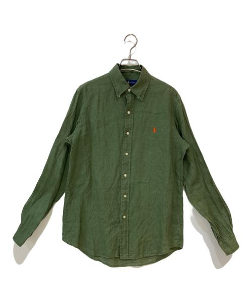 RALPH LAUREN（ラルフローレン）RALPH LAUREN (ラルフローレン) リネンボタンダウンシャツ グリーン サイズ:Ｓの古着・服飾アイテム
