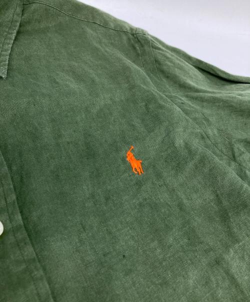 RALPH LAUREN（ラルフローレン）RALPH LAUREN (ラルフローレン) リネンボタンダウンシャツ グリーン サイズ:Ｓの古着・服飾アイテム