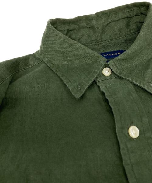 RALPH LAUREN（ラルフローレン）RALPH LAUREN (ラルフローレン) リネンボタンダウンシャツ グリーン サイズ:Ｓの古着・服飾アイテム