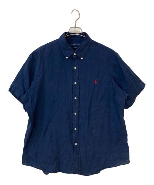 POLO RALPH LAUREN（ポロ・ラルフローレン）POLO RALPH LAUREN (ポロ・ラルフローレン) スモールポニー リネンシャツ ネイビー サイズ:ＸＬの古着・服飾アイテム