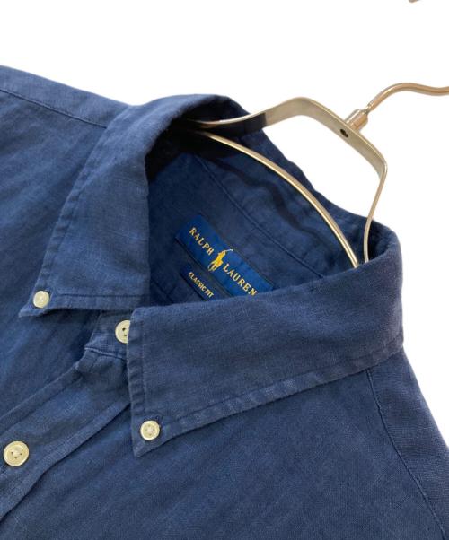 POLO RALPH LAUREN（ポロ・ラルフローレン）POLO RALPH LAUREN (ポロ・ラルフローレン) スモールポニー リネンシャツ ネイビー サイズ:ＸＬの古着・服飾アイテム