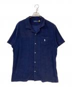 POLO RALPH LAURENポロ・ラルフローレン）の古着「スモールポニー パイル地オープンカラーシャツ」｜ネイビー