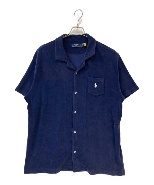 POLO RALPH LAUREN（ポロ・ラルフローレン）POLO RALPH LAUREN (ポロ・ラルフローレン) スモールポニー パイル地オープンカラーシャツ ネイビー サイズ:XLの古着・服飾アイテム