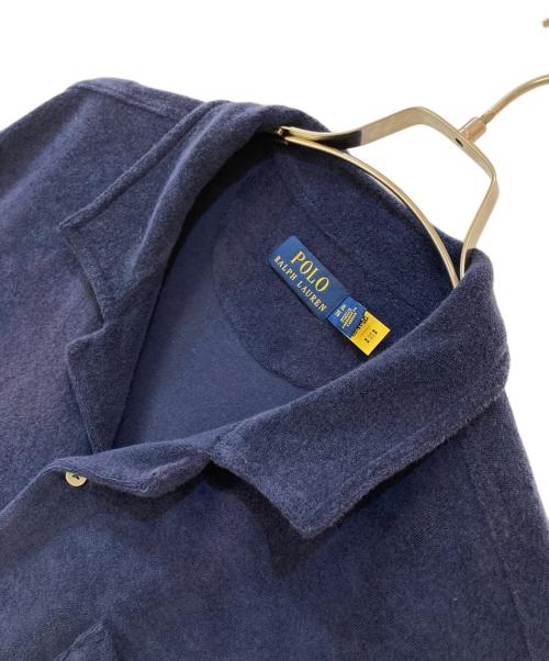 POLO RALPH LAUREN（ポロ・ラルフローレン）POLO RALPH LAUREN (ポロ・ラルフローレン) スモールポニー パイル地オープンカラーシャツ ネイビー サイズ:XLの古着・服飾アイテム