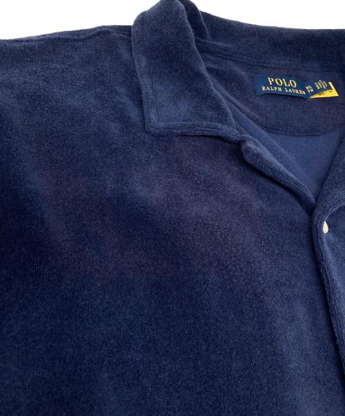 POLO RALPH LAUREN（ポロ・ラルフローレン）POLO RALPH LAUREN (ポロ・ラルフローレン) スモールポニー パイル地オープンカラーシャツ ネイビー サイズ:XLの古着・服飾アイテム