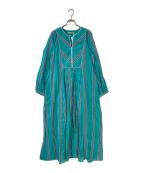 ne quittez pasヌキテパ）の古着「COTTON VOILE STRIPE DRESS」｜グリーン