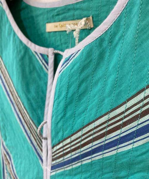 ne quittez pas（ヌキテパ）ne quittez pas (ヌキテパ) COTTON VOILE STRIPE DRESS グリーン サイズ:M 未使用品の古着・服飾アイテム