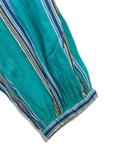 ne quittez pas（ヌキテパ）ne quittez pas (ヌキテパ) COTTON VOILE STRIPE DRESS グリーン サイズ:M 未使用品の古着・服飾アイテム
