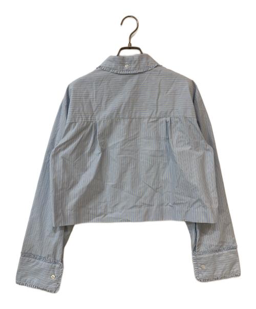 YORI（ヨリ）YORI (ヨリ) ミニフリルショートシャツ ブルー サイズ:36の古着・服飾アイテム