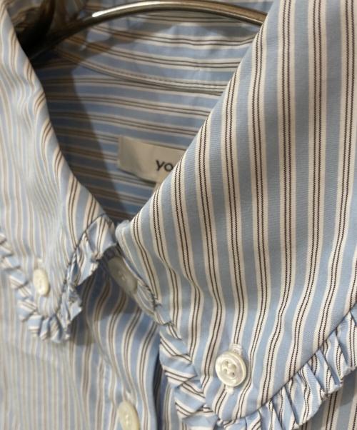 YORI（ヨリ）YORI (ヨリ) ミニフリルショートシャツ ブルー サイズ:36の古着・服飾アイテム
