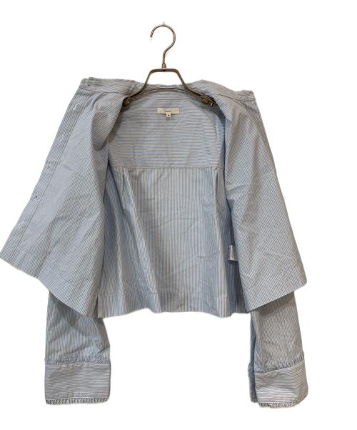 YORI（ヨリ）YORI (ヨリ) ミニフリルショートシャツ ブルー サイズ:36の古着・服飾アイテム