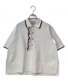 UNITED ARROWS（ユナイテッドアローズ）の古着「ミニマルフリル ポロ襟ニット」｜ホワイト