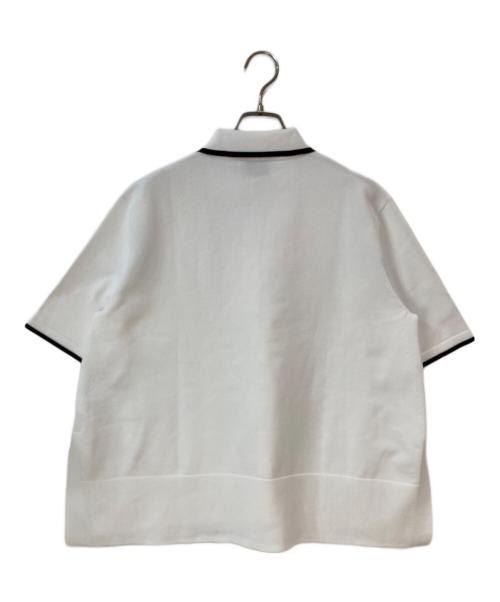 UNITED ARROWS（ユナイテッドアローズ）UNITED ARROWS (ユナイテッドアローズ) ミニマルフリル ポロ襟ニット ホワイト サイズ:なしの古着・服飾アイテム