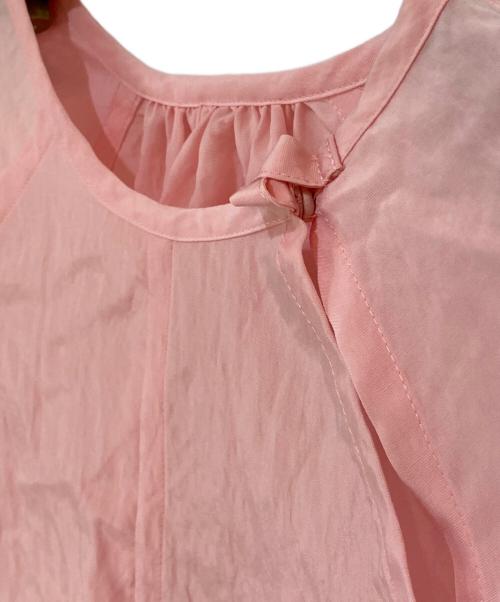 BEAUTY&YOUTH UNITED ARROWS（ビューティーアンドユースユナイテッドアローズ）BEAUTY&YOUTH UNITED ARROWS (ビューティーアンドユースユナイテッドアローズ) キュプラ リボンタイノーカラーブラウス ピンク サイズ:Freeの古着・服飾アイテム