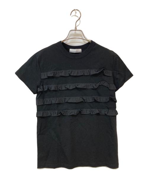 BORDERS at BALCONY（ボーダーズアットバルコニー）BORDERS at BALCONY (ボーダーズアットバルコニー) サブリナ フリルTシャツ ブラック サイズ:38の古着・服飾アイテム