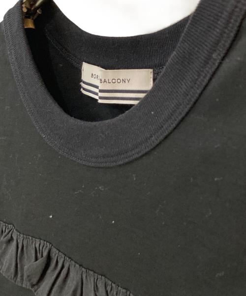BORDERS at BALCONY（ボーダーズアットバルコニー）BORDERS at BALCONY (ボーダーズアットバルコニー) サブリナ フリルTシャツ ブラック サイズ:38の古着・服飾アイテム