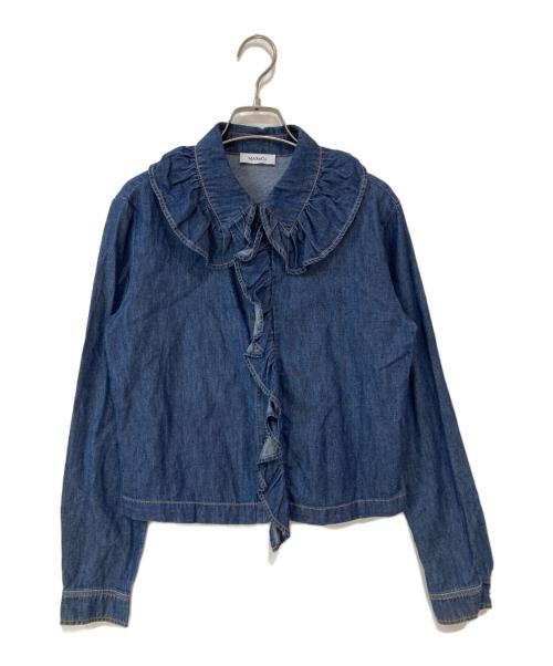 MAX&Co.（マックスアンドコー）MAX&Co. (マックスアンドコー) デニムフリルブラウス ブルー サイズ:38の古着・服飾アイテム