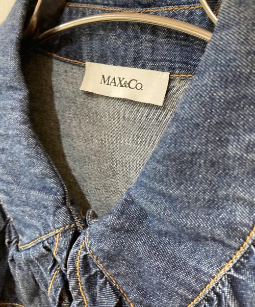 MAX&Co.（マックスアンドコー）MAX&Co. (マックスアンドコー) デニムフリルブラウス ブルー サイズ:38の古着・服飾アイテム