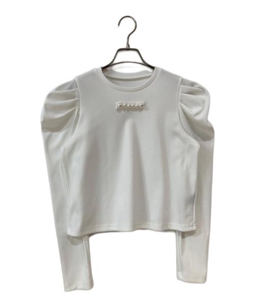 hue（ヒュー）hue (ヒュー) パフロングスリーブパフ ホワイト サイズ:36の古着・服飾アイテム