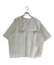 YORI（ヨリ）の古着「フロッキードットカラーTee」｜ホワイト