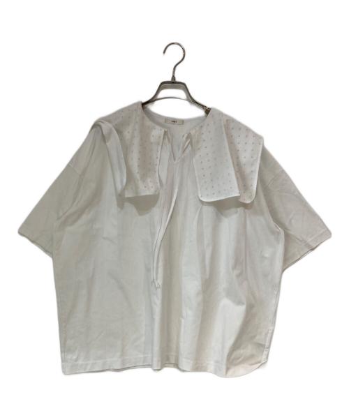 YORI（ヨリ）YORI (ヨリ) フロッキードットカラーTee ホワイト サイズ:Freeの古着・服飾アイテム