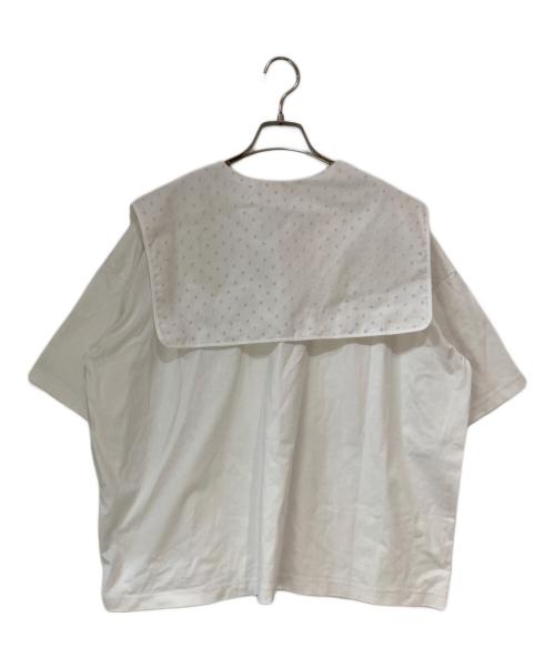YORI（ヨリ）YORI (ヨリ) フロッキードットカラーTee ホワイト サイズ:Freeの古着・服飾アイテム