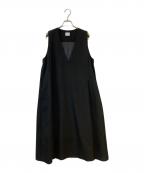 un cinqアンサンク）の古着「MELANGEOXV-NECKJUMPERSKIRT」｜ブラック