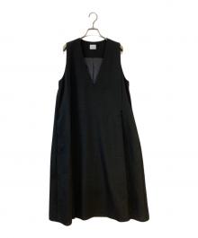 un cinq（アンサンク）の古着「MELANGEOXV-NECKJUMPERSKIRT」｜ブラック