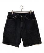 LEVI'Sリーバイス）の古着「550 RELAXED FIT BLACK DENIM SHORTS」｜ブラック