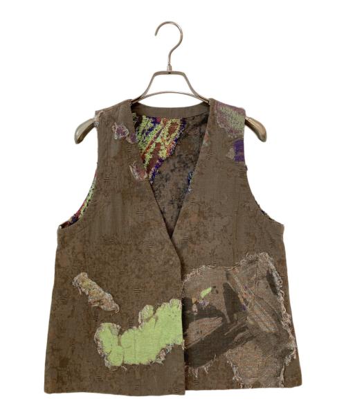 HaaT（ハート）HaaT (ハート) 総柄ベスト ブラウン サイズ:2の古着・服飾アイテム