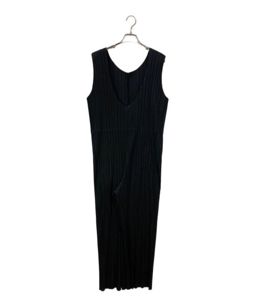 PLEATS PLEASE（プリーツプリーズ）PLEATS PLEASE (プリーツプリーズ) ノースリーブプリーツオールインワン ブラック サイズ:3の古着・服飾アイテム