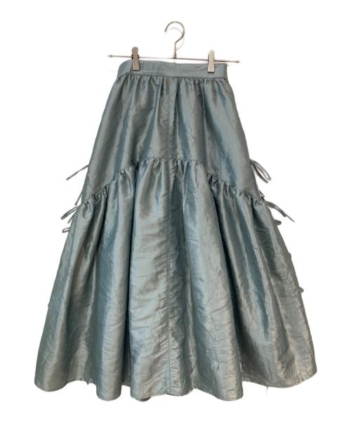 LINKABLE（リンカブル）LINKABLE (リンカブル) サイドリボンスカート グリーン サイズ:Mの古着・服飾アイテム