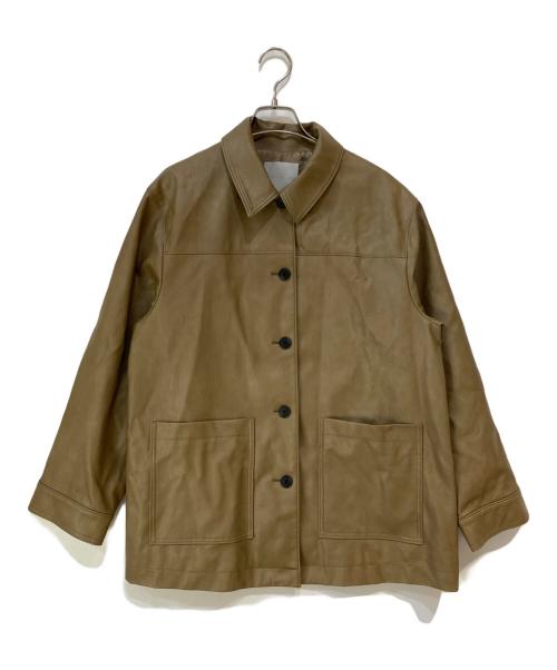 UNFILO（アンフィーロ）UNFILO (アンフィーロ) 【洗える】フェイクレザー ジャケット ブラウン サイズ:Mの古着・服飾アイテム