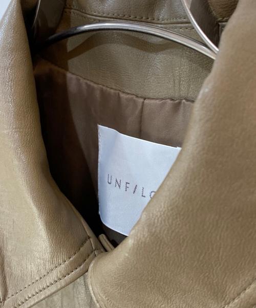 UNFILO（アンフィーロ）UNFILO (アンフィーロ) 【洗える】フェイクレザー ジャケット ブラウン サイズ:Mの古着・服飾アイテム