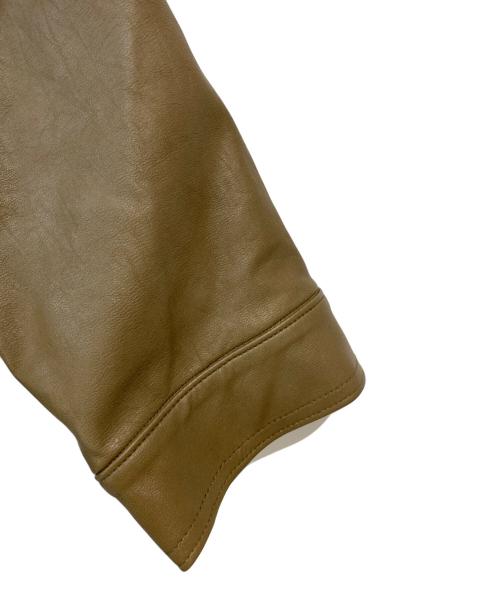 UNFILO（アンフィーロ）UNFILO (アンフィーロ) 【洗える】フェイクレザー ジャケット ブラウン サイズ:Mの古着・服飾アイテム