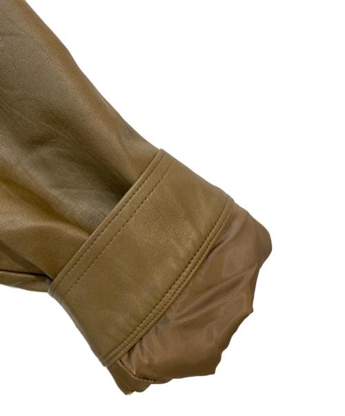 UNFILO（アンフィーロ）UNFILO (アンフィーロ) 【洗える】フェイクレザー ジャケット ブラウン サイズ:Mの古着・服飾アイテム