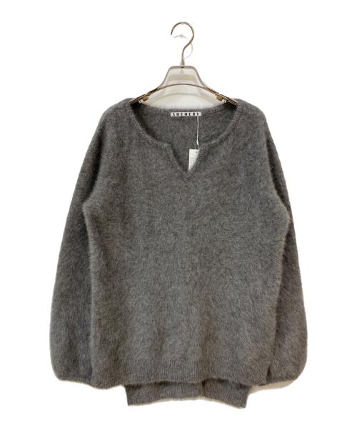SHENERY（シーナリー）SHENERY (シーナリー) ファーカシミヤキーネックニット グレー サイズ: Free 未使用品の古着・服飾アイテム