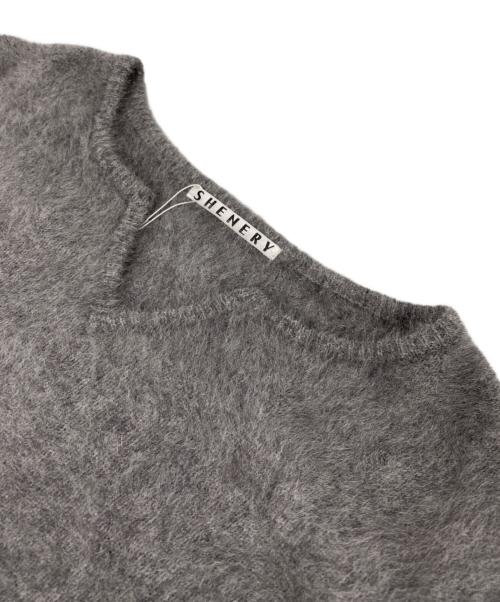 SHENERY（シーナリー）SHENERY (シーナリー) ファーカシミヤキーネックニット グレー サイズ: Free 未使用品の古着・服飾アイテム