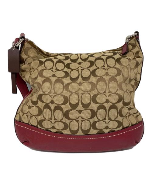 COACH（コーチ）COACH (コーチ) ターンロックシグネチャーショルダーバッグ ベージュの古着・服飾アイテム