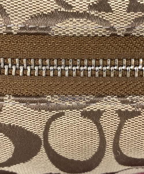 COACH（コーチ）COACH (コーチ) ターンロックシグネチャーショルダーバッグ ベージュの古着・服飾アイテム