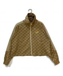 PUMA（プーマ）の古着「CORE HERITAGE モノグラム トラック ジャケット」｜ベージュ